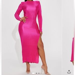 Elegant Hot Pink Maxi Dress